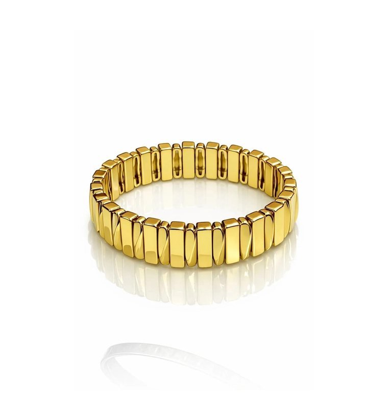 Côtelé Bangle — gold plated ribbed stretch bangle