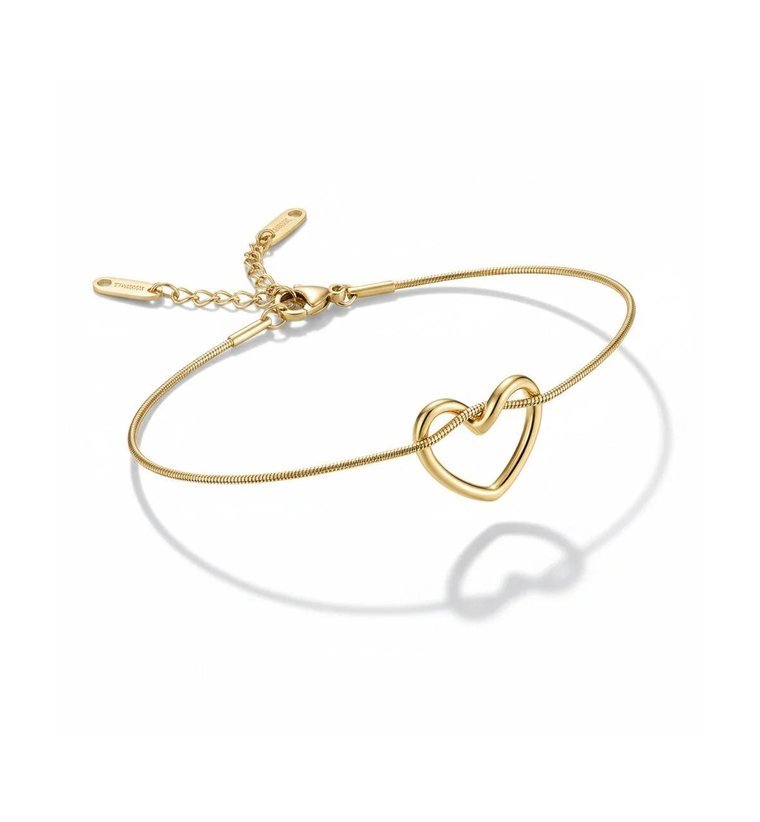 Cœur Fil Bangle — gold plated wire bangle with open heart motif