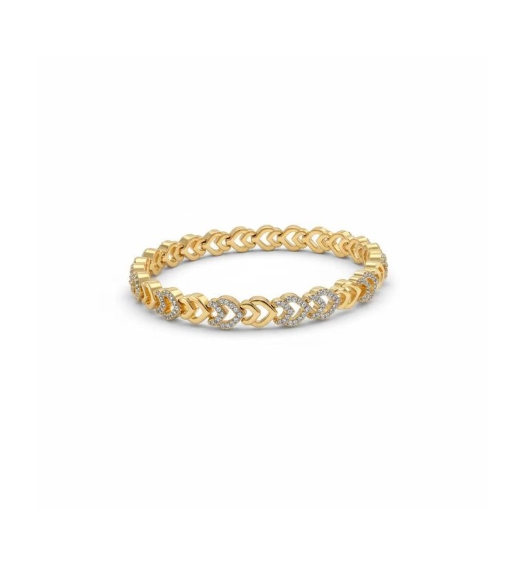 Cœurs Enlacés Bracelet — gold plated heart link bracelet with pavé crystals
