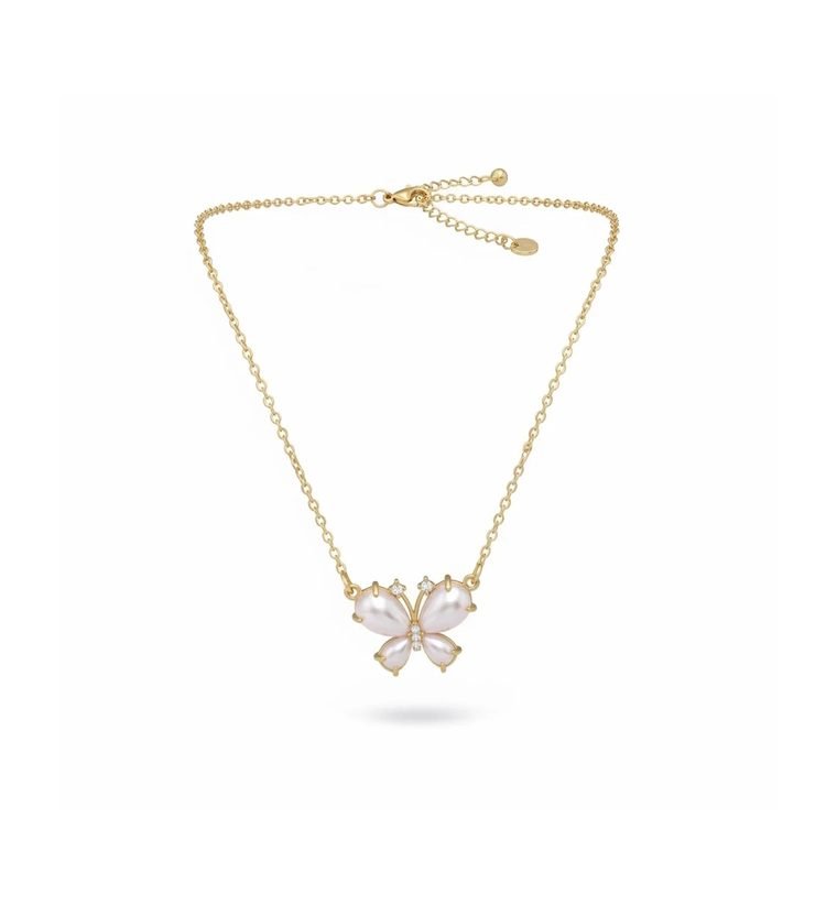 Nœud Pavé Pendant — gold plated necklace with pavé bow