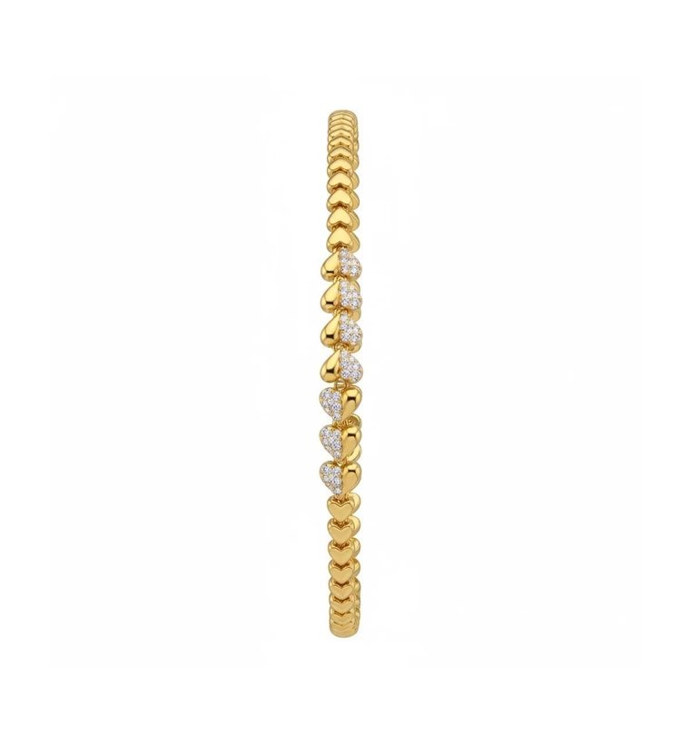 Perlé Éclat Bangle — gold plated bead bangle with crystal accents